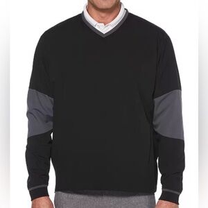 Men PGA tour pull over jacket top layer Golf black Grey sports outdoor vneck